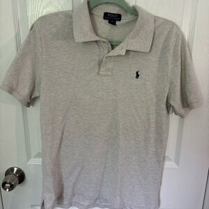 Ralph Lauren Gray Polo Shirt with Classic Collar and Embroidered Logo